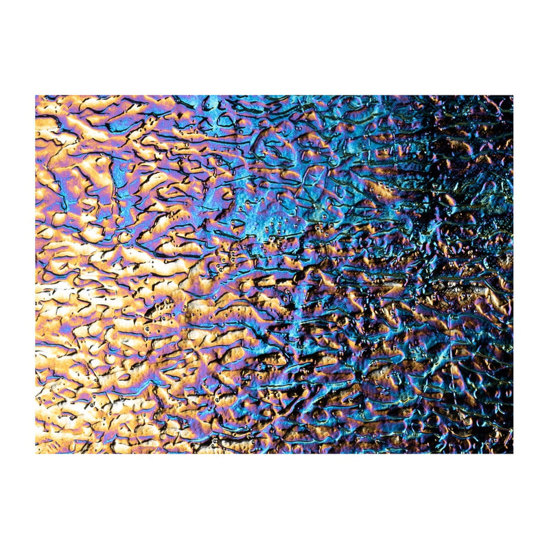 Black, Granite Texture, Iridescent, Rainbow Opaque Bullseye Sheet 100 3MM