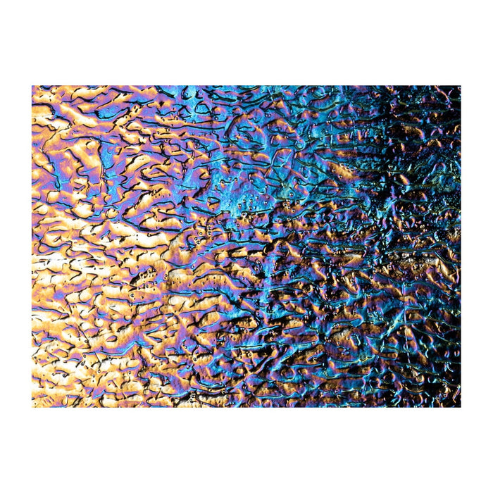Black, Granite Texture, Iridescent, Rainbow Opaque Bullseye Sheet 100 3MM