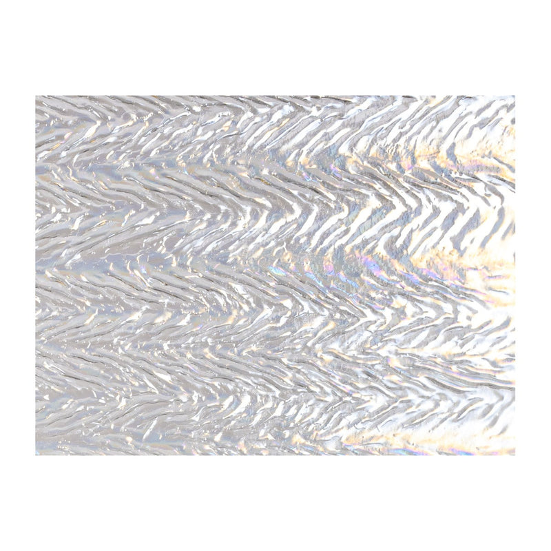 Clear, Herringbone, Rainbow Iridescent Transparent Bullseye Sheet 1101 3MM