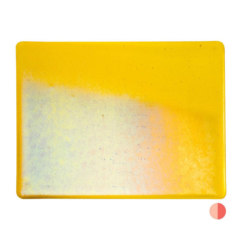 Yellow, Rainbow Iridescent Transparent Bullseye Studio Squares 3mm 1120