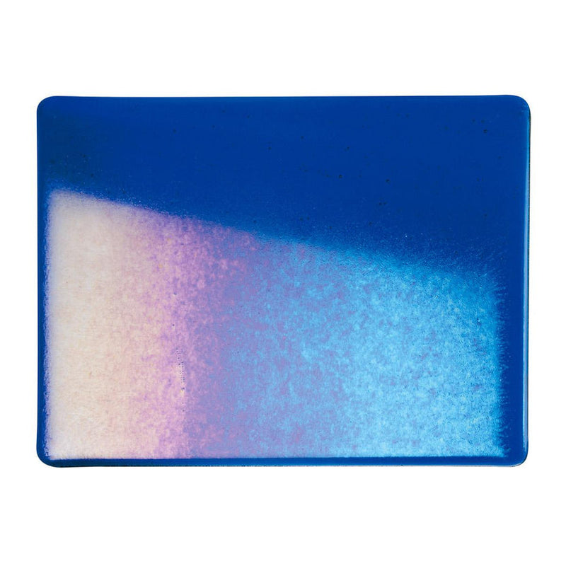 Caribbean Blue with Rainbow Iridescent Transparent Bullseye Sheet 1164 3MM