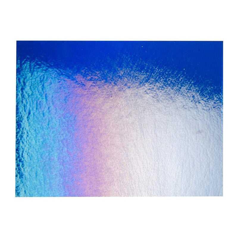 Caribbean Blue with Rainbow Iridescent Transparent Bullseye Sheet 1164 3MM