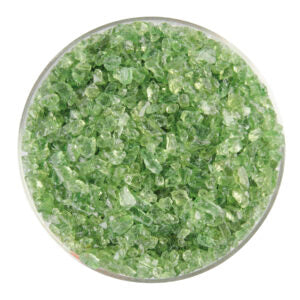 Leaf Green Transparent Bullseye Coarse Frit 1217