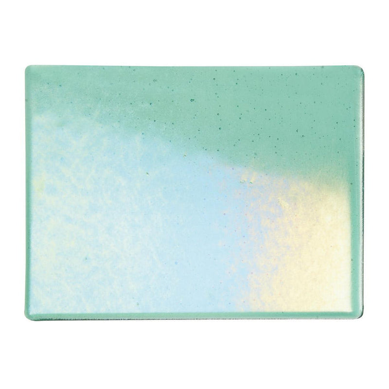 Light Mineral Green with Rainbow Iridescent Transparent Bullseye 1247 3mm Full Sheet