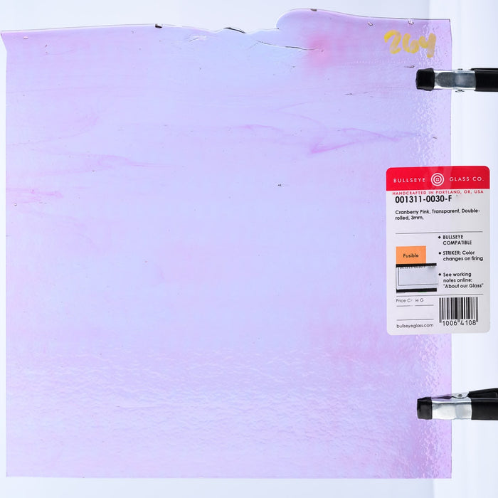 Cranberry Pink Striker Transparent Bullseye Sheet 1311 3MM