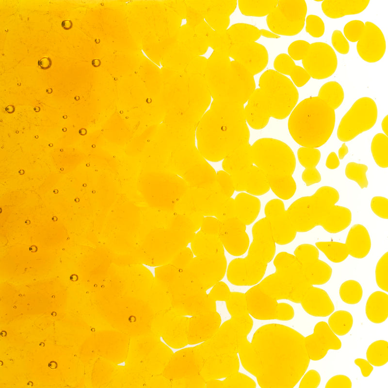 Marigold Yellow Striker Transparent Bullseye Coarse Frit 1320
