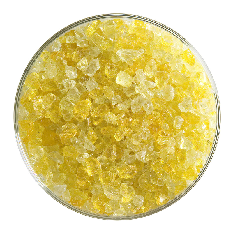 Marigold Yellow Striker Transparent Bullseye Coarse Frit 1320