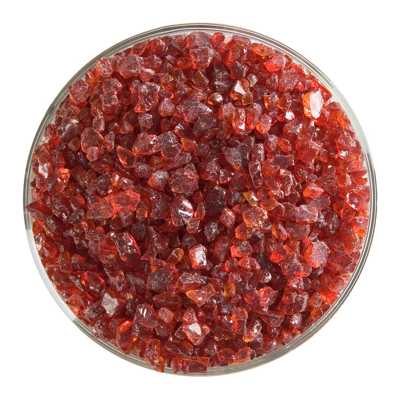 Garnet Red Striker Transparent Bullseye Coarse Frit 1322