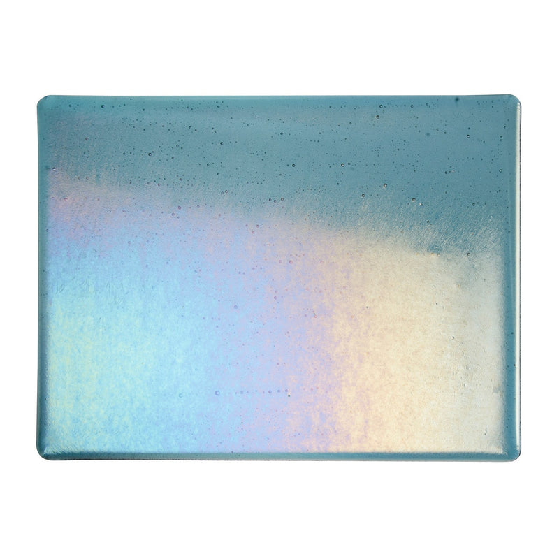 Sea Blue with Rainbow Iridescent Transparent Bullseye Sheet 1444 2MM