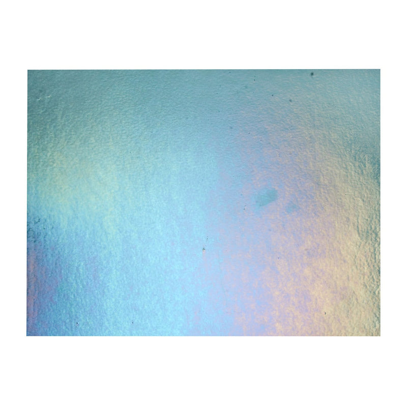 Sea Blue with Rainbow Iridescent Transparent Bullseye Sheet 1444 2MM
