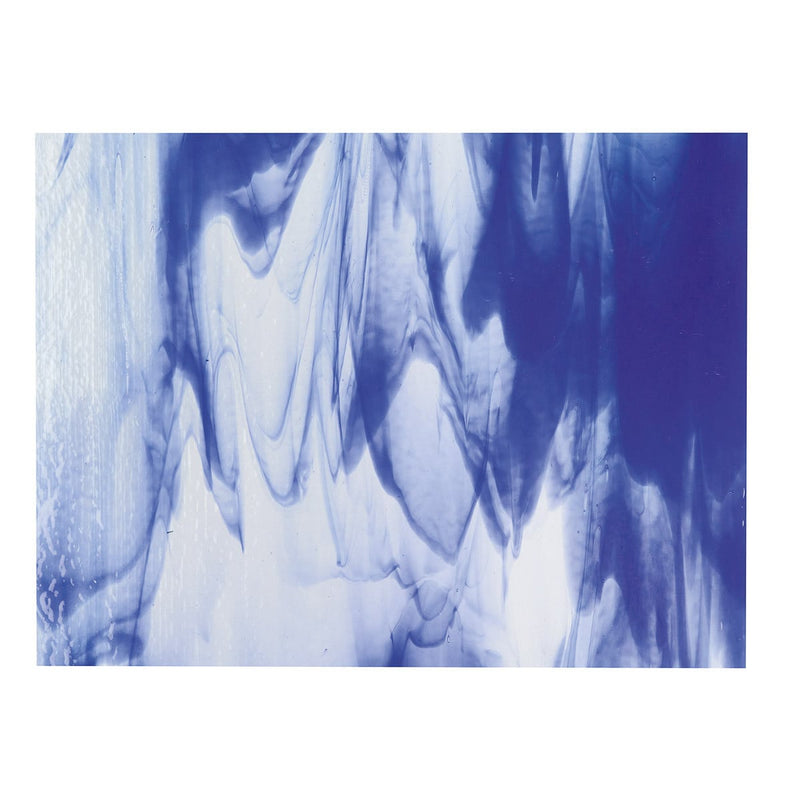 Clear, Deep Cobalt Blue Opal Streaky Bullseye Sheet 2047 3MM