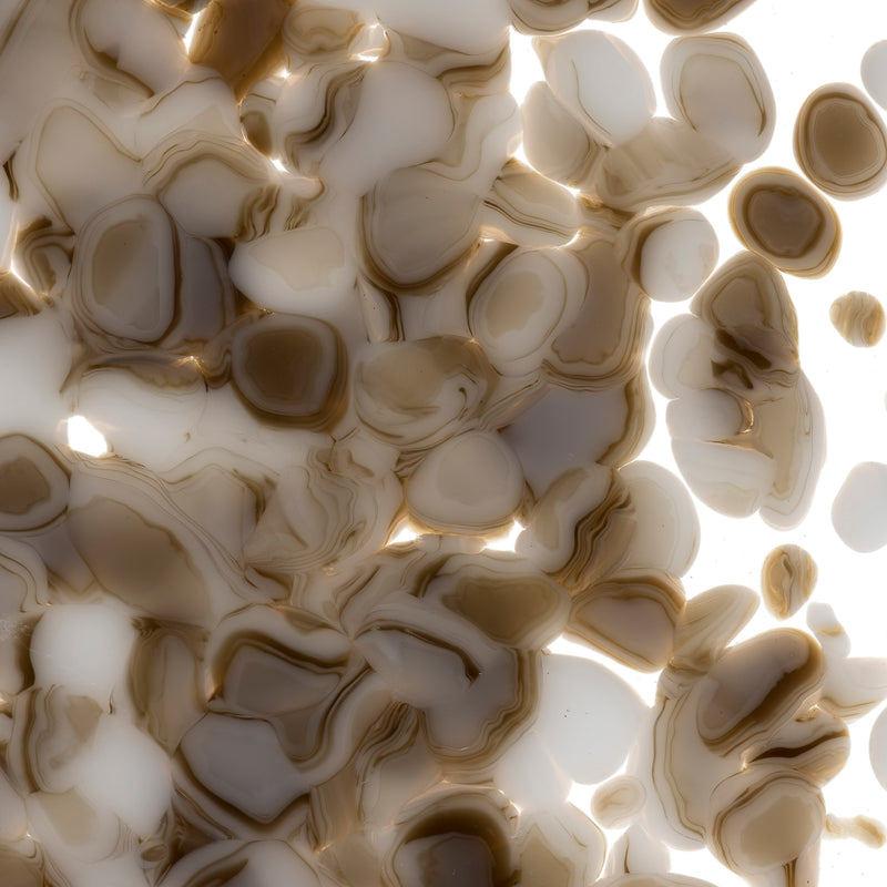 White Dark Brown Opaque Bullseye Coarse Frit 2109