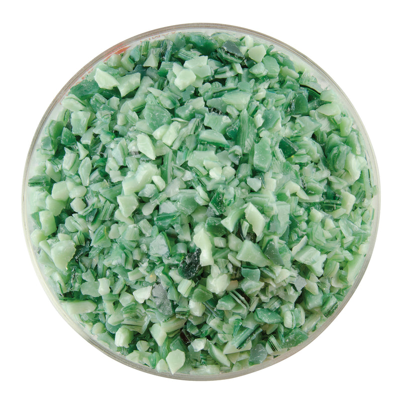 Mint Green, Deep Forest Green Opaque Bullseye Coarse Frit 2112