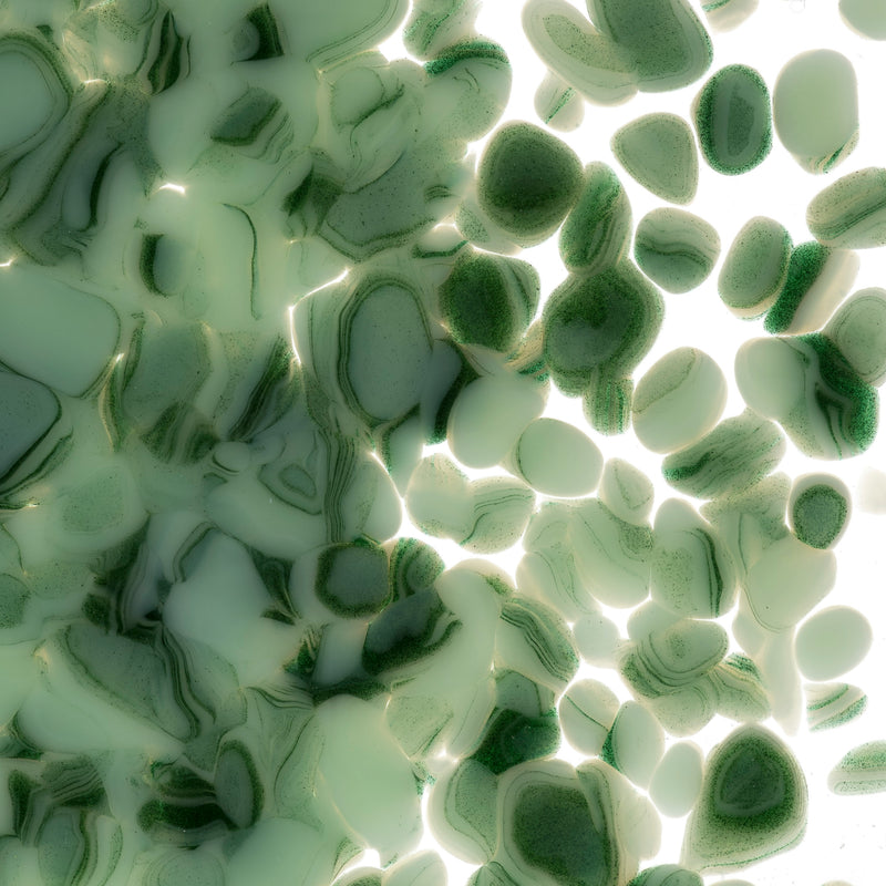 Mint Green, Deep Forest Green Opaque Bullseye Coarse Frit 2112