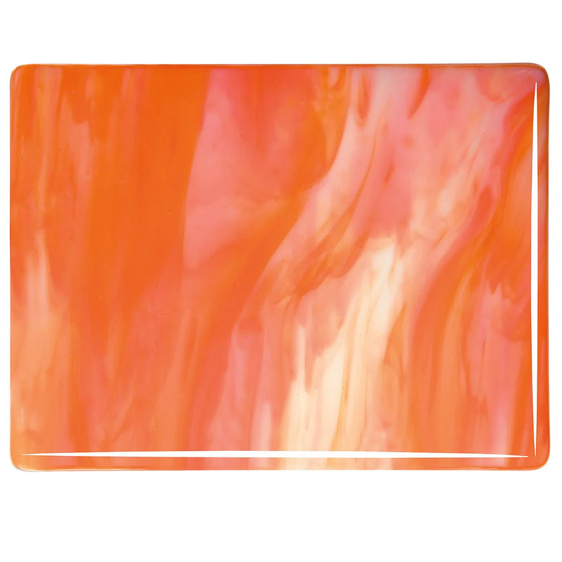 White, Orange Streaky Bullseye Sheet 2123 3mm Full Sheet
