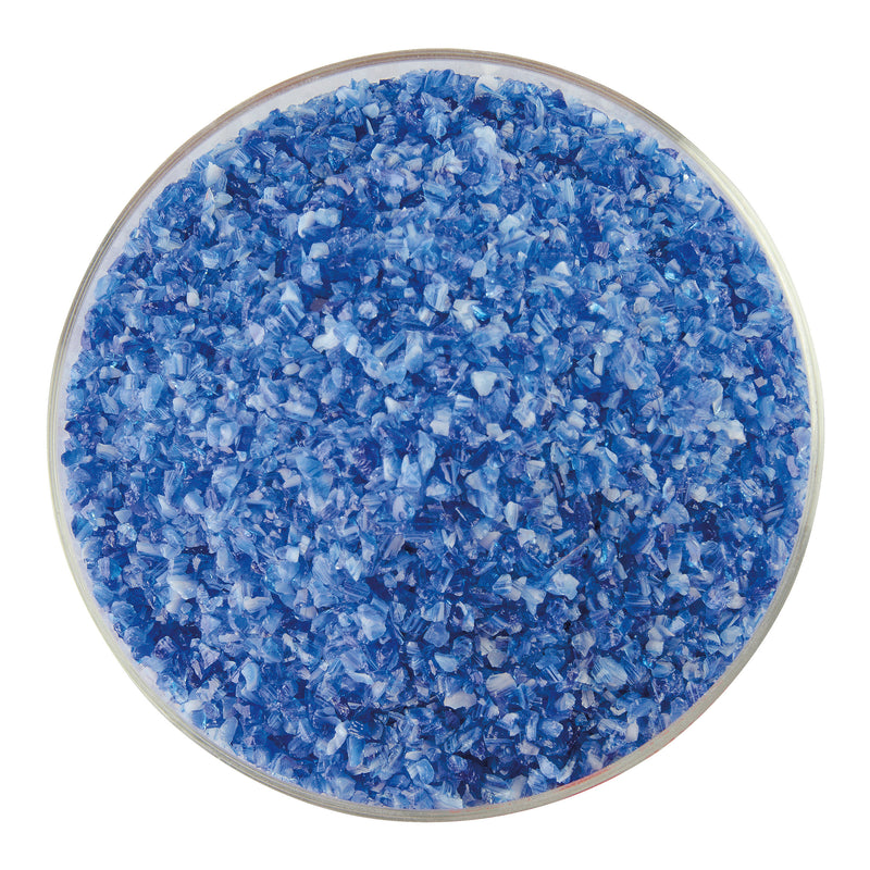 Caribbean Blue White Streaky Bullseye Medium Frit 2164