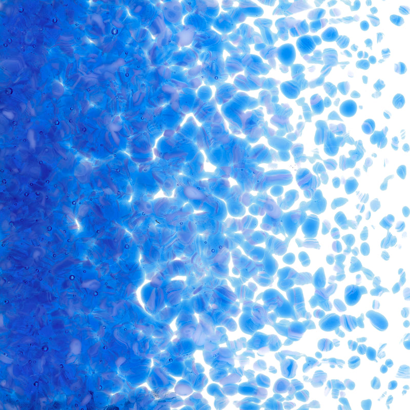 Caribbean Blue White Streaky Bullseye Medium Frit 2164