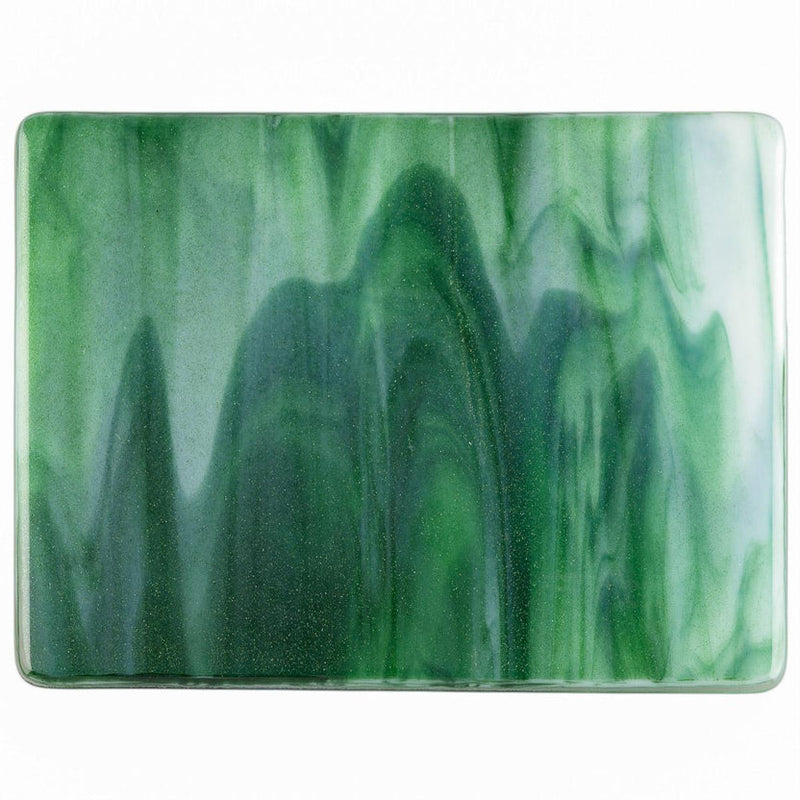 White, Aventurine Green Streaky Bullseye Sheet 2312 3MM