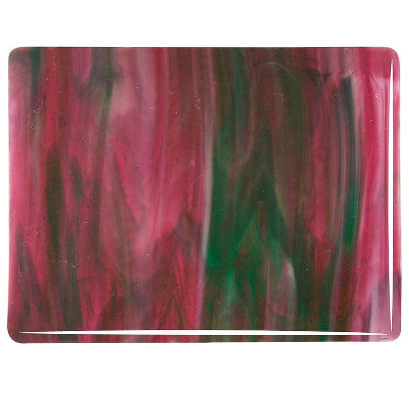 Cranberry Pink, Emerald Green, White Streaky Bullseye Sheet 3345 3MM