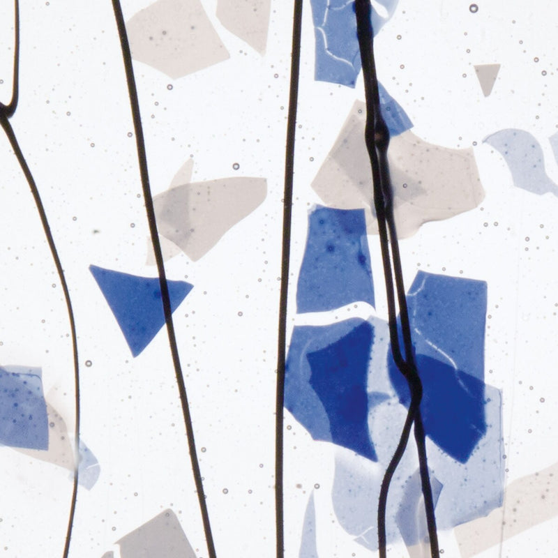 Blue and White on Clear Fractures and Streamers Bullseye Sheet 4119 3MM