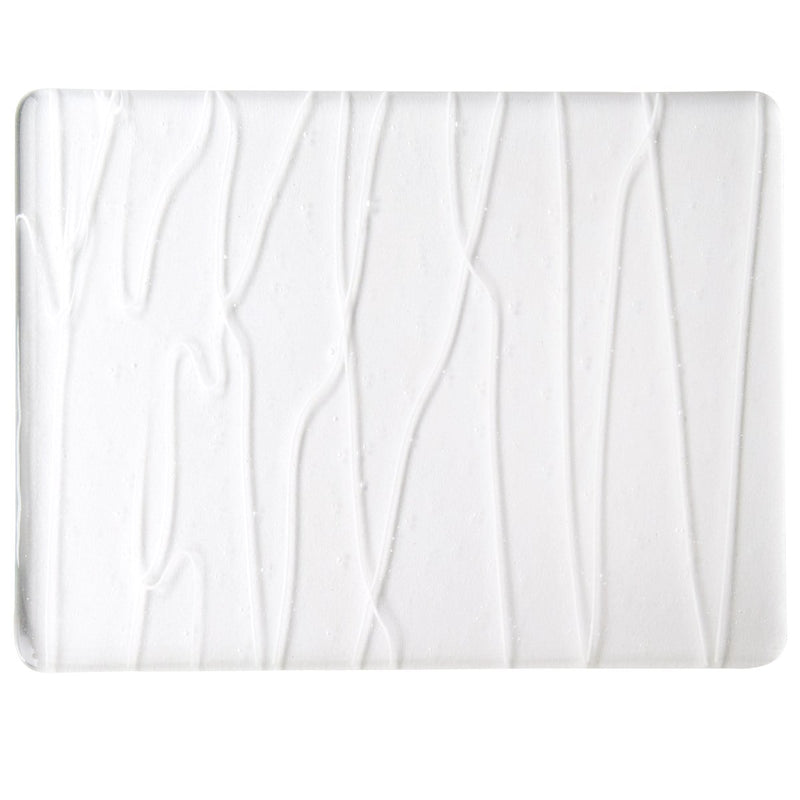 White Streams on Clear  Bullseye Sheet 4158 3MM