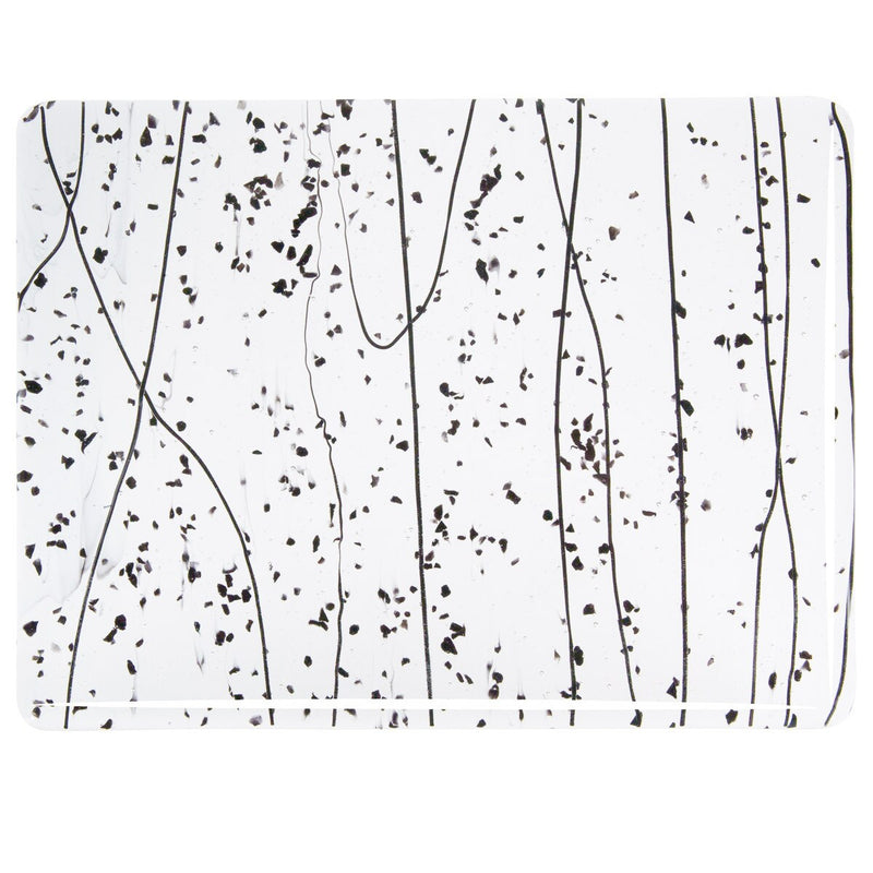 Black Frit and Streamers on Clear Bullseye Sheet 4200 3MM