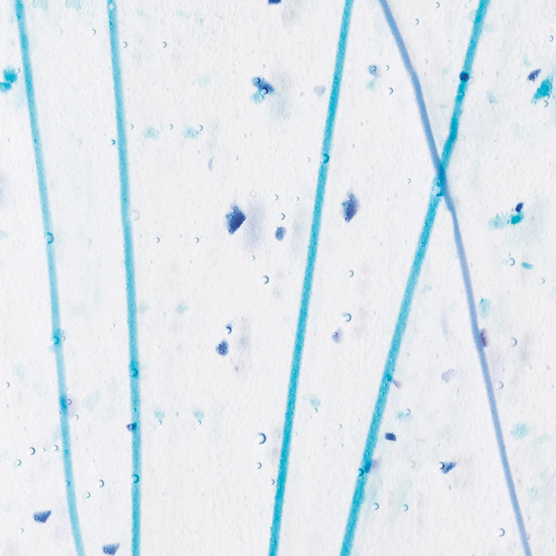 Royal Blue and Turquoise Frit, Cobalt Blue, and Turquoise Streamers Clear Bullseye Sheet 4216 3MM