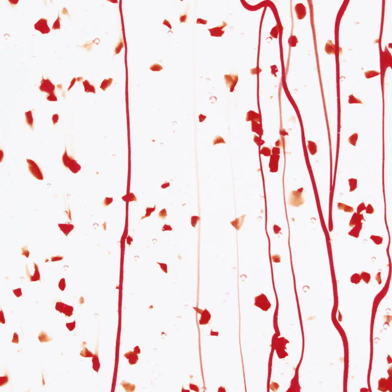 Red Frit, Red Streamers Clear Base Collage Bullseye Sheet 4224 3MM