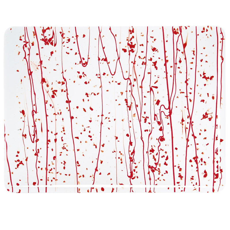 Red Frit, Red Streamers Clear Base Collage Bullseye Sheet 4224 3MM