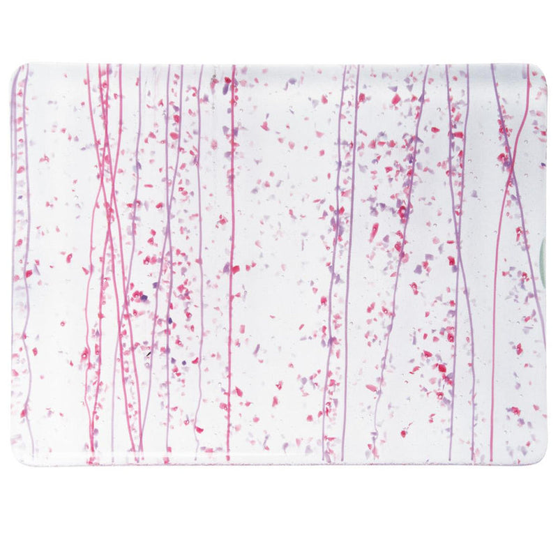 Cranberry and Purple Frit, Cranberry and Purple Streamers Clear Base Collage Bullseye Sheet 4234 3mm Full Sheet