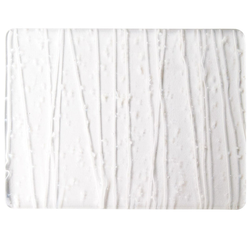 Vanilla and White Frit, Vanilla and White Streamers Clear Base Collage Bullseye Sheet 4237 3mm Full Sheet