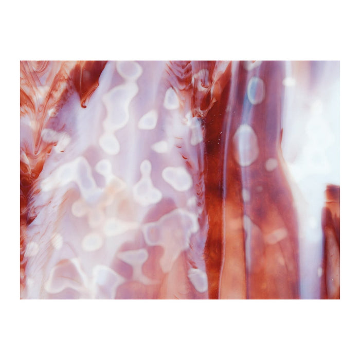 White, Burgundy Mottle Mix Bullseye Sheet 6231 3MM