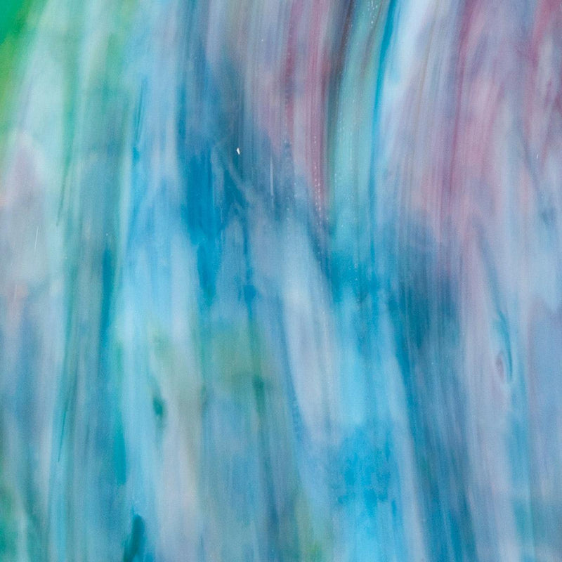 White Turquoise Lime Green Gold Pink Mottle Mix Bullseye Sheet 6446 3MM