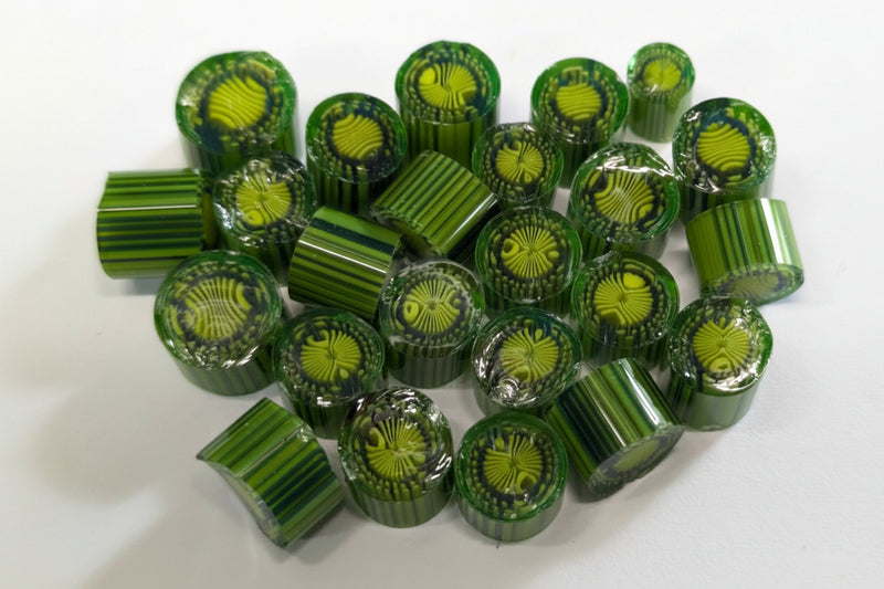 Viridian Bloom Murrine Millefiori Maherster Art Glass COE090