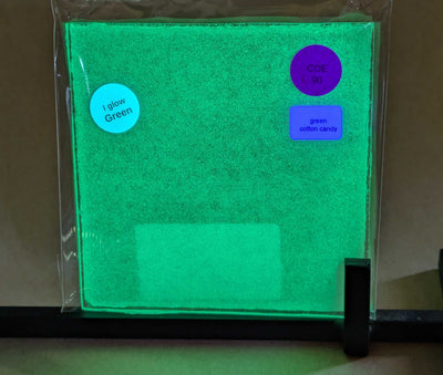 Green Cotton Candy Glow Glass Sheet COE090 Studio Square