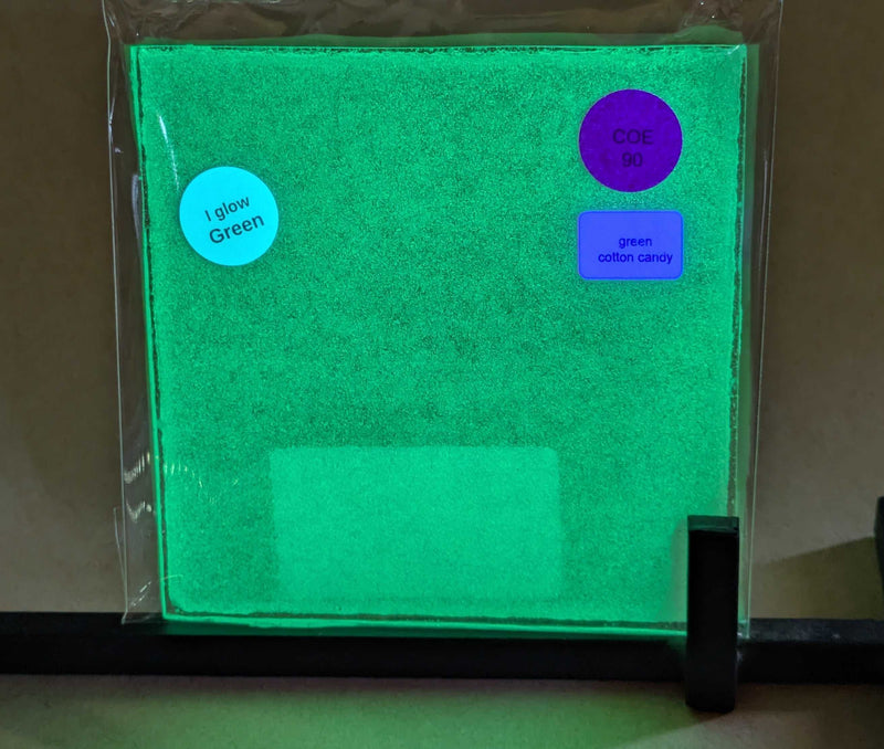 Green Cotton Candy Glow Glass Sheet COE090 Studio Square