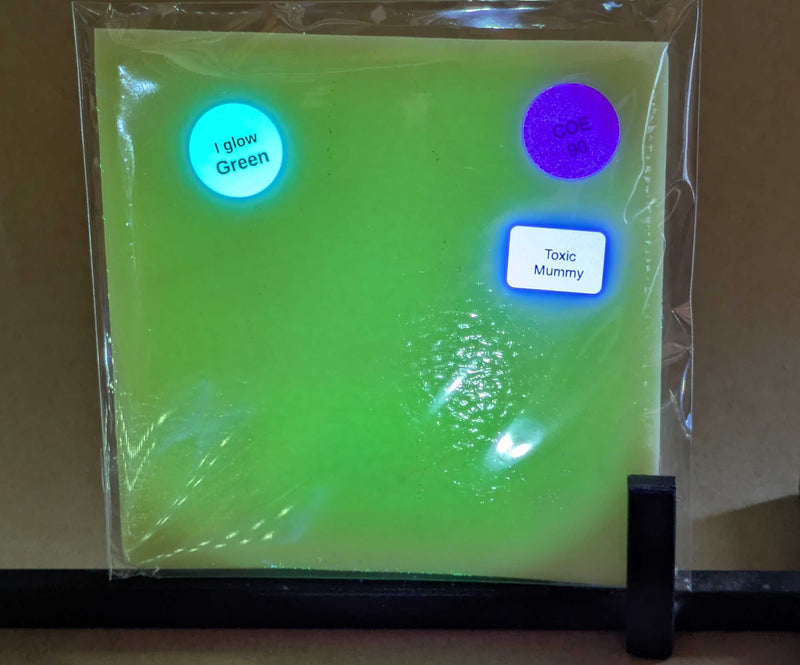 Toxic Mummy Glow Glass Sheet COE090 Studio Square