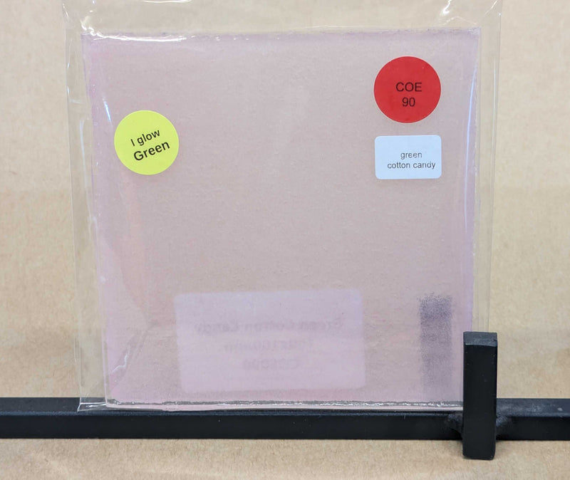 Green Cotton Candy Glow Glass Sheet COE090 Studio Square