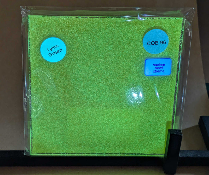 Nuclear Newt Xtreme Glow Glass Sheet COE096 Studio Square
