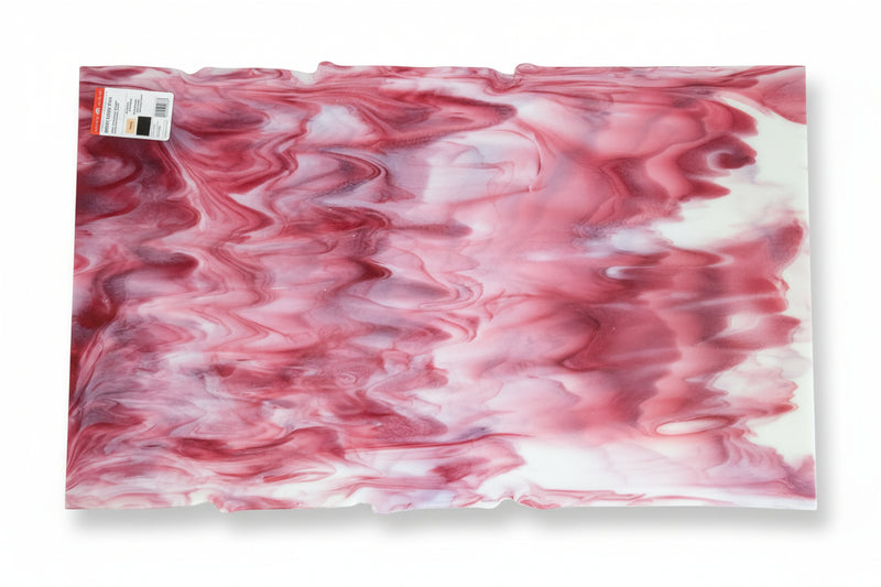 White, Cranberry Pink Streaky Bullseye Sheet 2310 3MM