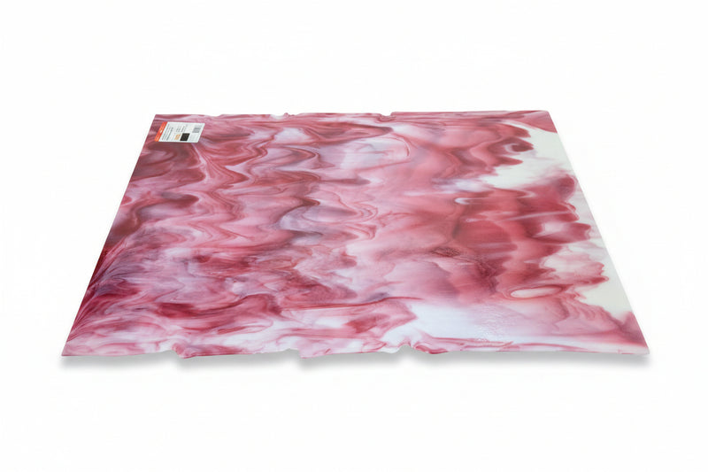White, Cranberry Pink Streaky Bullseye Sheet 2310 3MM
