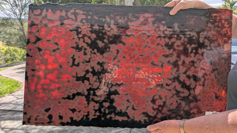 Black Cherry Red Mottle Mix Bullseye 6103 3mm Full Sheet