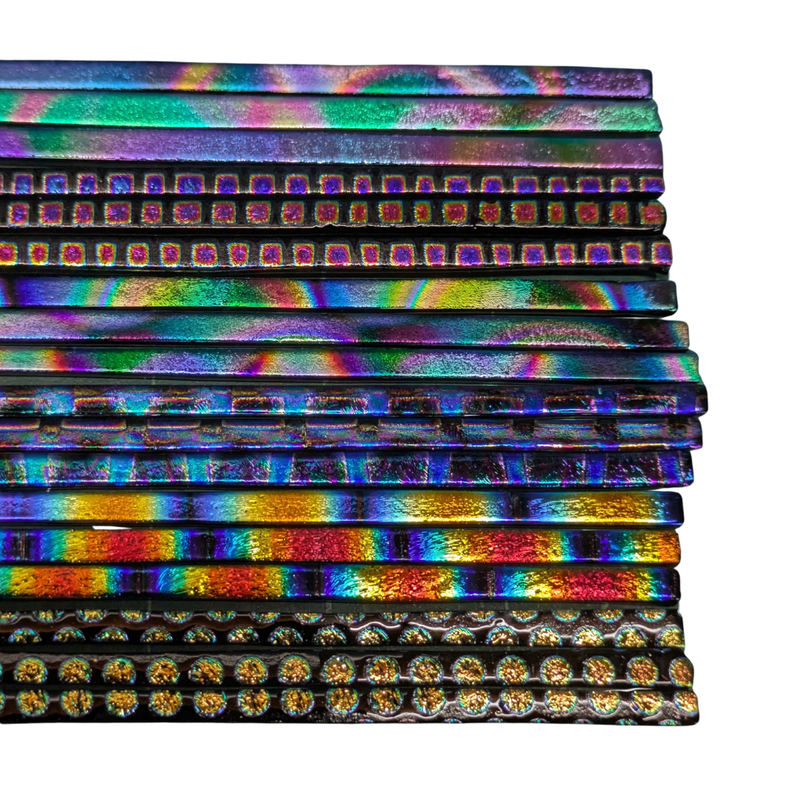 Pattern Dichroic on Black Opaque Sizzle Stix MP0100 6MM