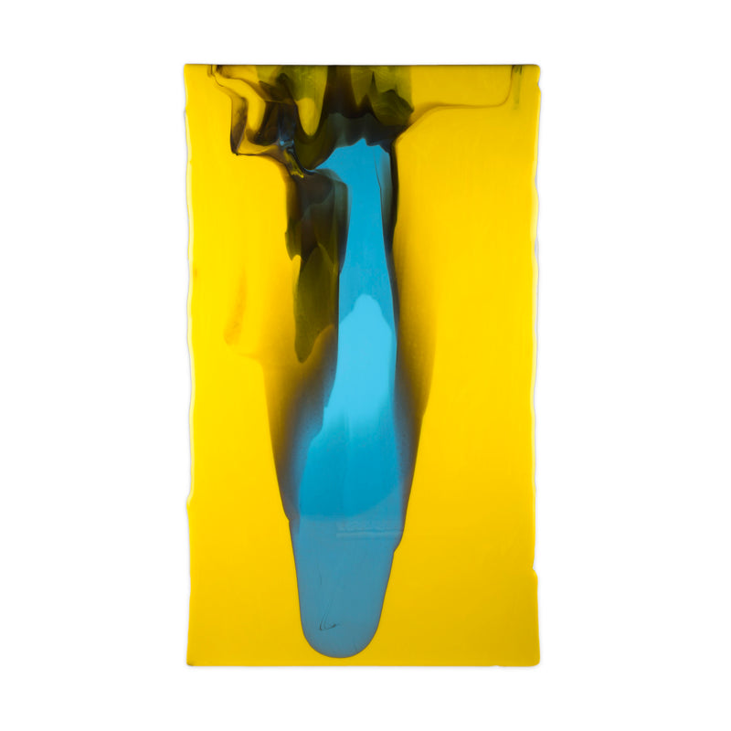 Bullseye Glascadia: Sunflower with Light Cyan Cascade Bullseye Half Sheet 30530E