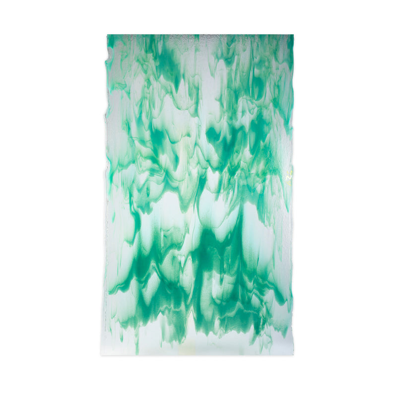Bullseye Glascadia: Opaline & Teal Green Bullseye Sheet 30614A 3MM