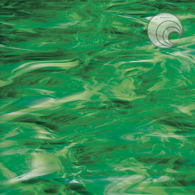 Dark Green, White Opaque Smooth Fusible Oceanside Sheet 327-6S-F