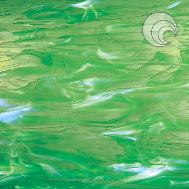 Pale Green, White Wispy Smooth Fusible Oceanside Sheet 329-1S-F