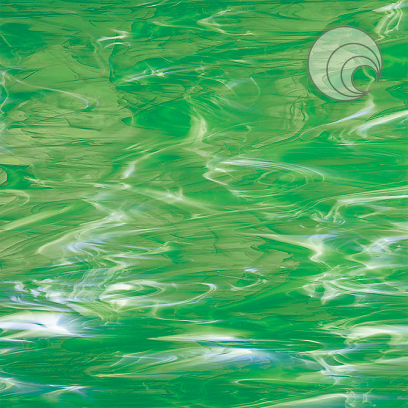 Light Green, White Wispy Smooth Fusible Oceanside Sheet 329-2S-F