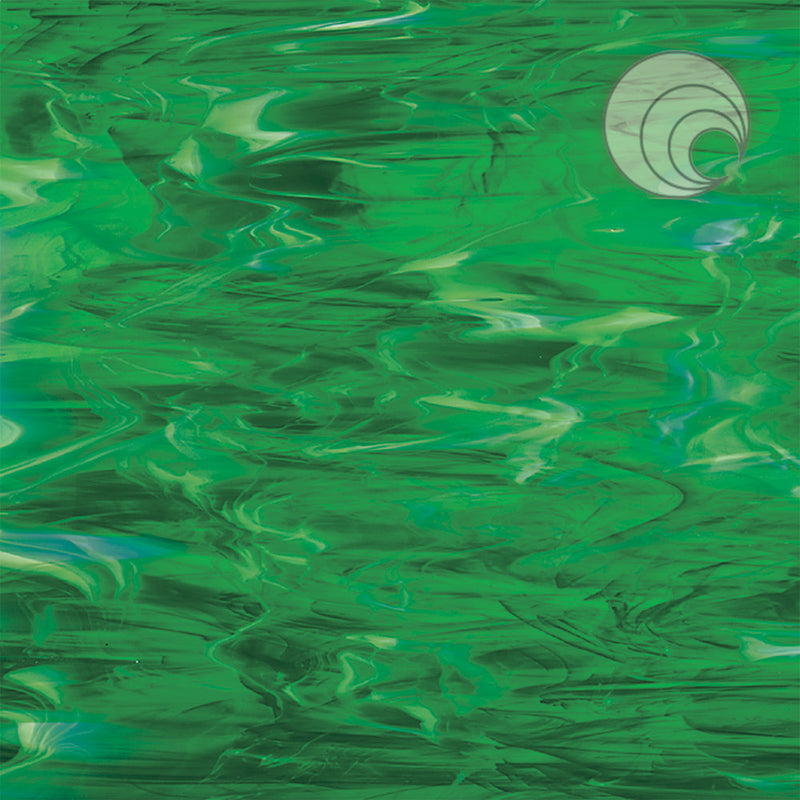 Dark Green, White Wispy Smooth Fusible Oceanside Sheet 329-6S-F