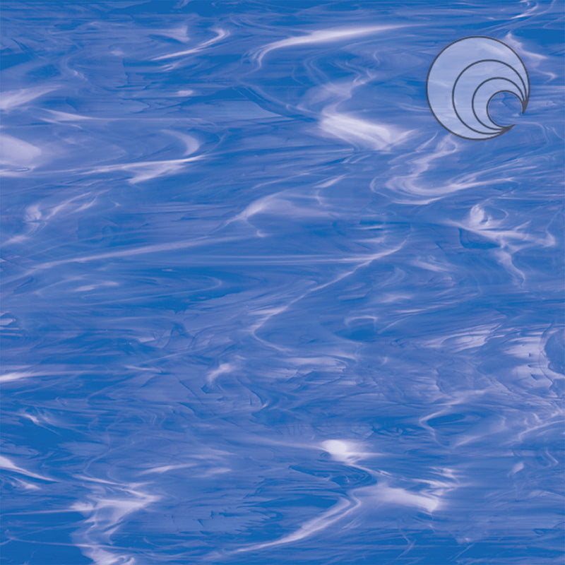 Light Blue, White Wispy Smooth Fusible Oceanside Sheet 339-2S-F